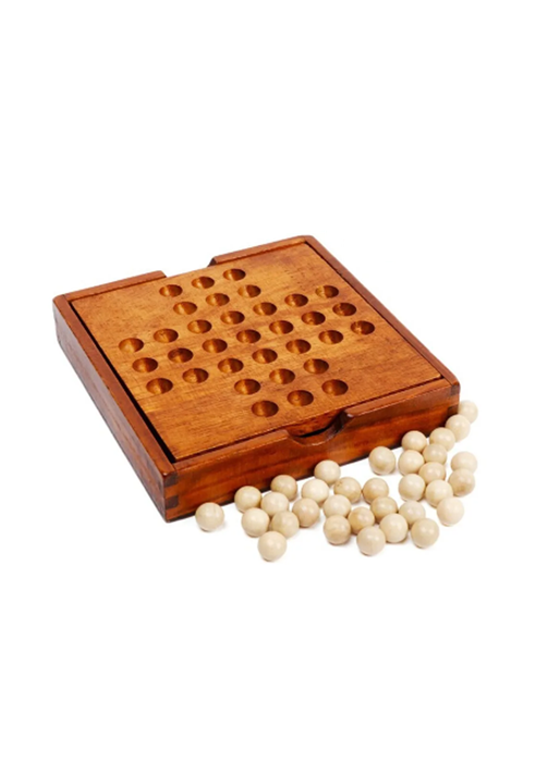 Genérico - Juego De Mesa Solitario Clasico Juego En Madera, Didáctico Café