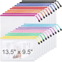 Xusx111 - Bolsas De Bolsa De Cremallera De Malla De 20 Paquetes, A4 13.5 * 9.5 '' Tamaño De La Carta, Bolsas De Cremallera Con Bolsillo De Etiqueta, Bolsas Impermeables Para La Organización Del Aula,