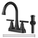 thumbnail image 1 of Grifo para lavabo de baño FORIOUS, negro mate, 4 pulgadas, juego central con 2/3 orificios, 1 of 9