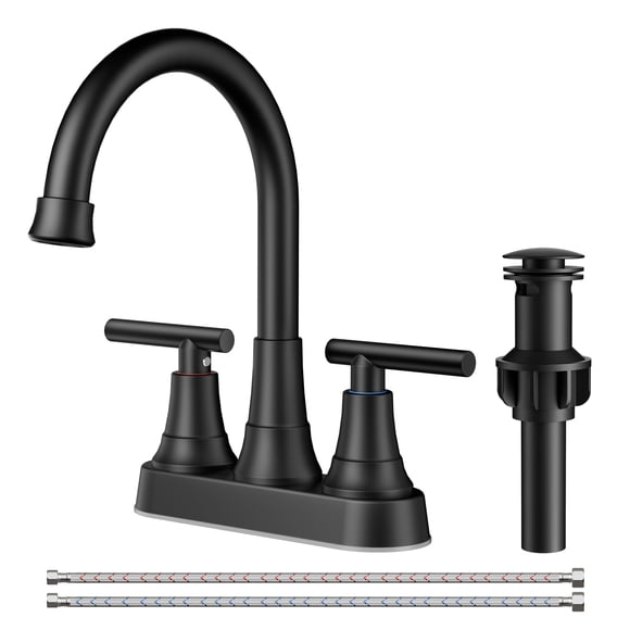 Grifo para lavabo de baño FORIOUS, negro mate, 4 pulgadas, juego central con 2/3 orificios
