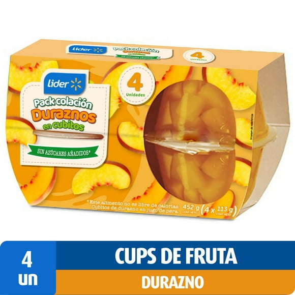 Pack Colación Duraznos En Cubos 4 Un, 1 Un