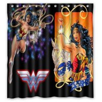 Pinghai - Cortina De Ducha Superwoman Con Ganchos (167 X 183 Cm)