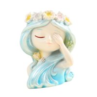 Magideal - Fairy Head Plant Bot Jarrón Decorativo Decoración Creativa Ornamento De Resina De Resina Floridad De Flores Para Niñeras Para La Oficina Central Azul