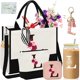 thumbnail image 1 of Bolso de lona AiHeart con inicial y bolsillo, 1 of 7