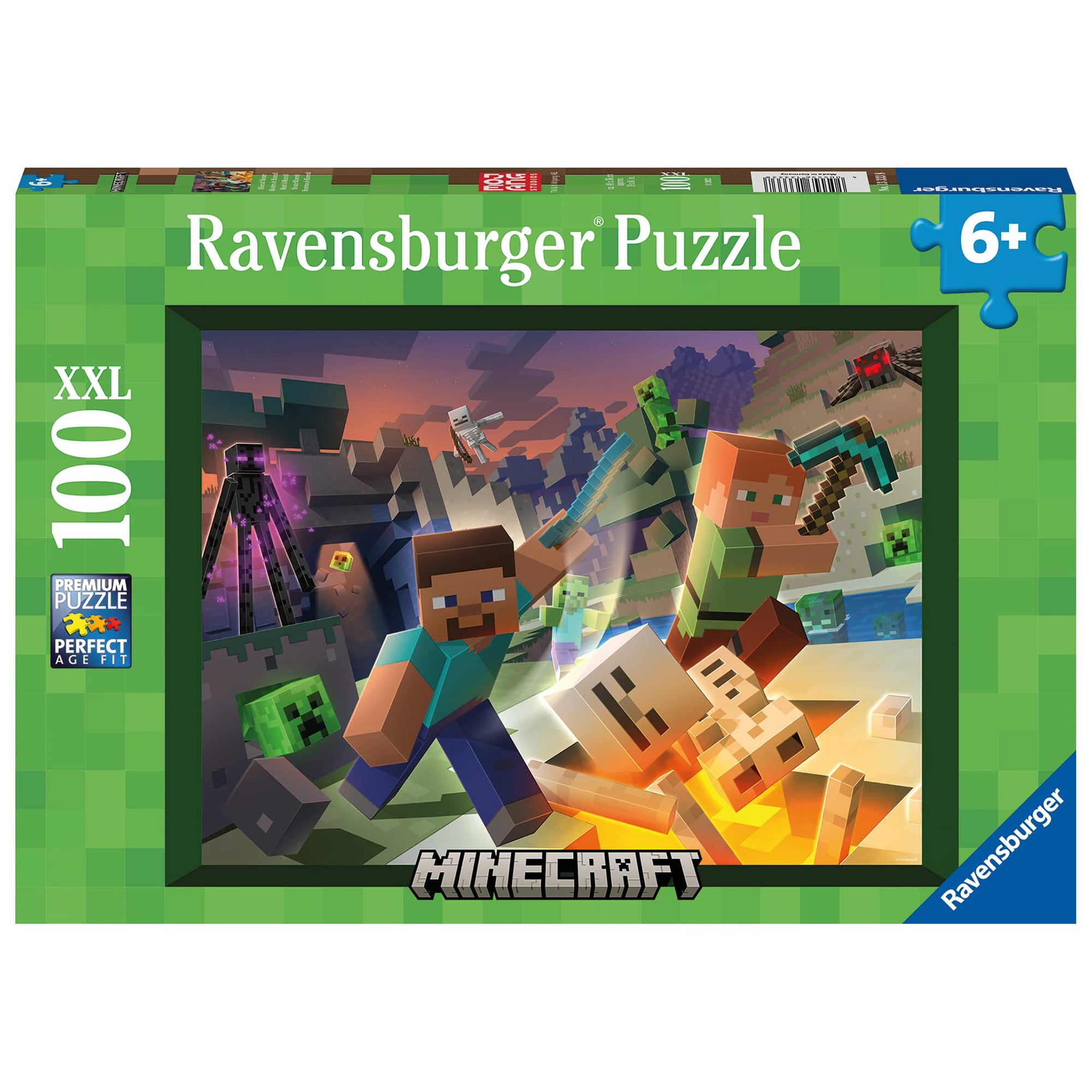 Puzzle Ravensburger Monster Minecraft 100 Piezas Para Niños De 6 A 8 Años