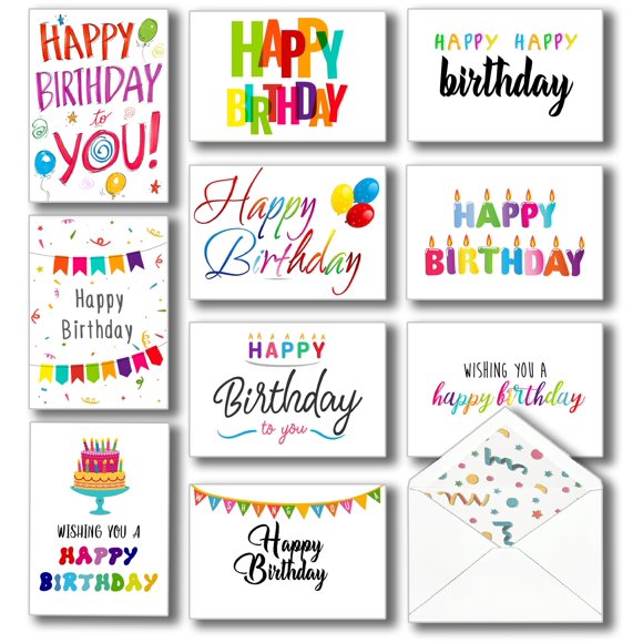 Tarjetas de cumpleaños T&M Quality - paquete de 100 unidades - 5×7 pulgadas