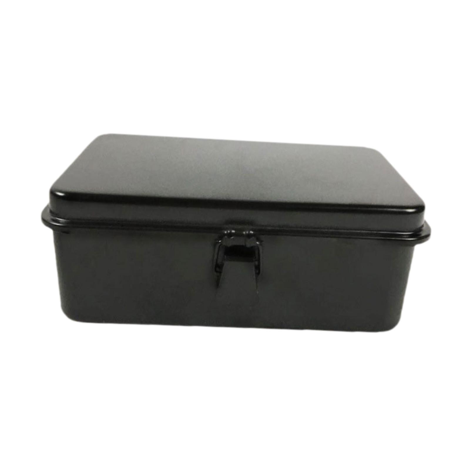 Magideal - Caja De Almacenamiento De Hierro Multifuncional Vintage, Organizador De Notas, Caja De Herramientas Para Bricolaje, Manualidades, Mecánica, Herramient Negro