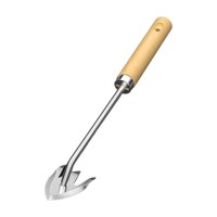 Ioensy - Extractor De Malas Hierbas De Acero Inoxidable, Extractor De Malas Hierbas Manual Para Patio, Bonsái, Mango De Madera Para El Hogar, 3 Dientes
