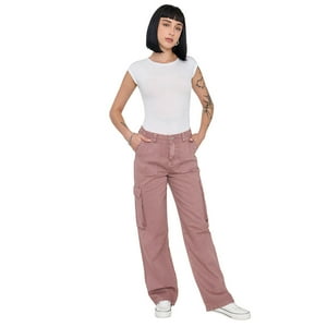 Jeans Mujer Cargo Straight Fit Terracota Corona