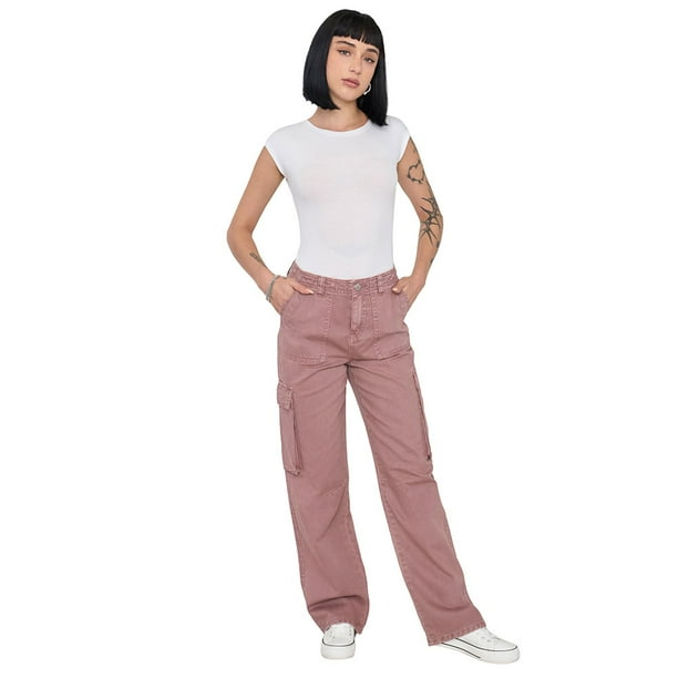 Jeans Mujer Cargo Straight Fit Terracota Corona