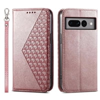 Funda Flip Foxdock Para Google Pixel 7 Pro , Estilo Billetera Con Diseño Rombo, Correa De Mano Y Soporte, Uso Diario