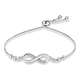 thumbnail image 1 of Pulsera infinito ajustable de plata ley S925 + bolsa +, 1 of 3