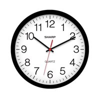Reloj De Pared Sharp Black De 30 Cm, Silencioso, No Hace Tictac, De Cuarzo