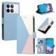 thumbnail image 1 of Funda con Solapa para Xiaomi 14T Pro, Diseño Tricolor con Ranuras, Azul Claro, 1 of 6