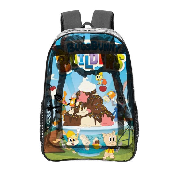 Constructores De Bugs Bunnymochila Transparente Temática Resistente Y Duradera Bolsa See through Para Trabajo Deporte Universidad Y Viaje 31 × 43 Cm
