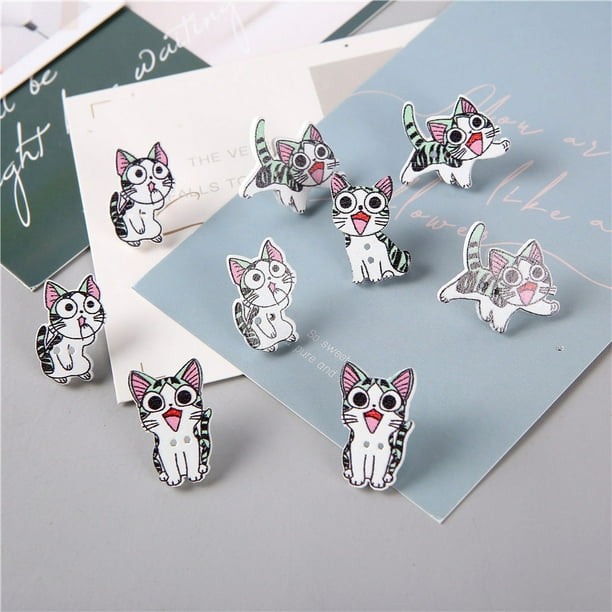 Decorate Your Space with 18pcs of Adorable Cartoon Cat Push Pins - Perfect for Bulletin Boards, Photos, Walls, Maps and More!