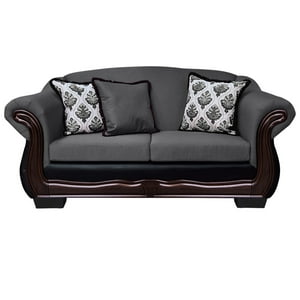 América Decora - Sofá Con Resorte Estructura Búfalo 3 Personas Chenille+Pu Gris