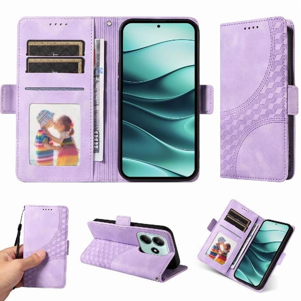 Carcasa FOXDOCK Xiaomi Redmi Note 14 4G de cuero PU, diseño acolchado clásico, protección contra caídas y rayones
