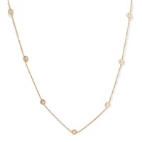 Elbauldejuma - Colgante Larga Minimalista Punto De Luz Chapado En Oro 18K