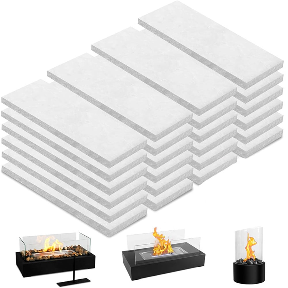 Xusx111 - Wick De Lana De Cerámica De 48pcs Para El Pozo De Fuego De La Mesa, El Núcleo De Combustible De Esponja De La Estufa De La Mesa Para El Alcohol De Frotamiento Del Bioetanol, Adecuado Para La