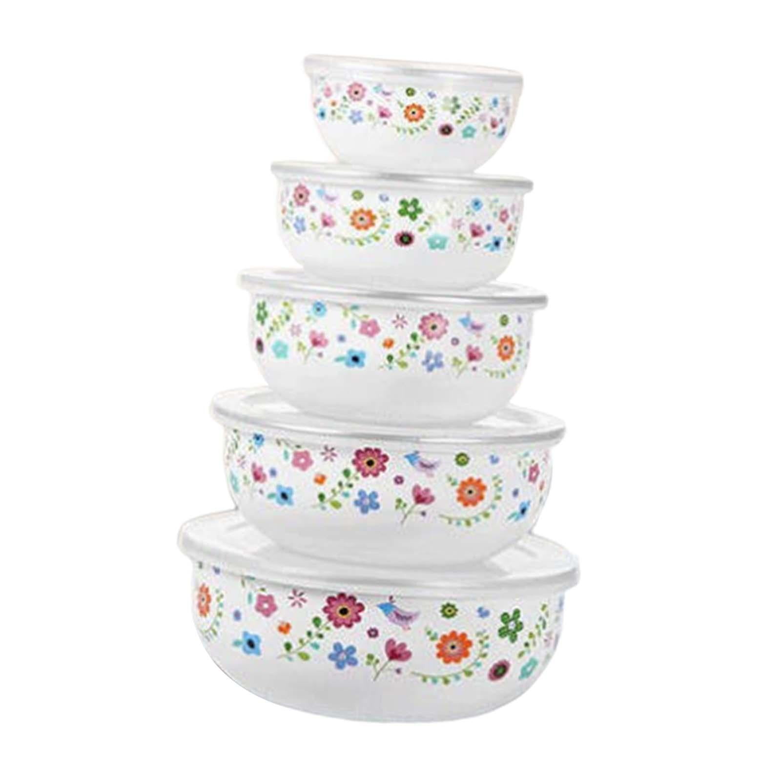 Bothyi - Juego De 5 Tazones Para Mezclar De Cocina Multiusos Con Tapas Para Pasteles, Repostería Y Aperitivos.