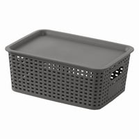 Wakeshome - Caja Organizadora Ratán 6 Lt. Color Gris Canasto Cocina