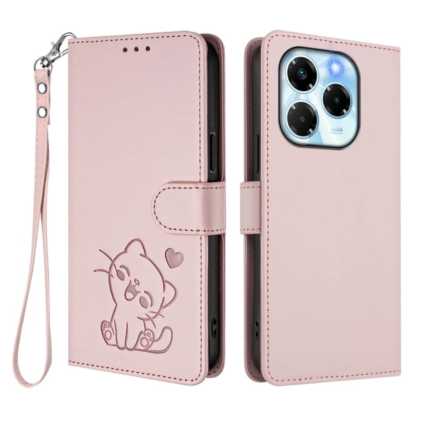 Funda de Gato tipo Libro para Infinix Note 40X 5G, Rosa