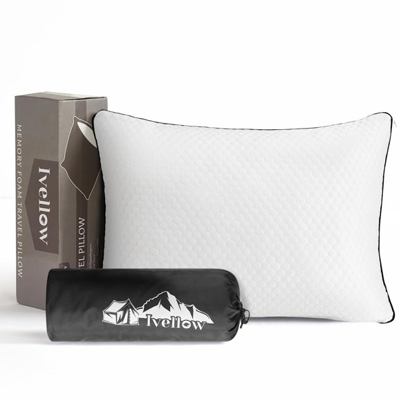 Almohada de viaje Ivellow Cooling Campamento de espuma viscoelástica blanca