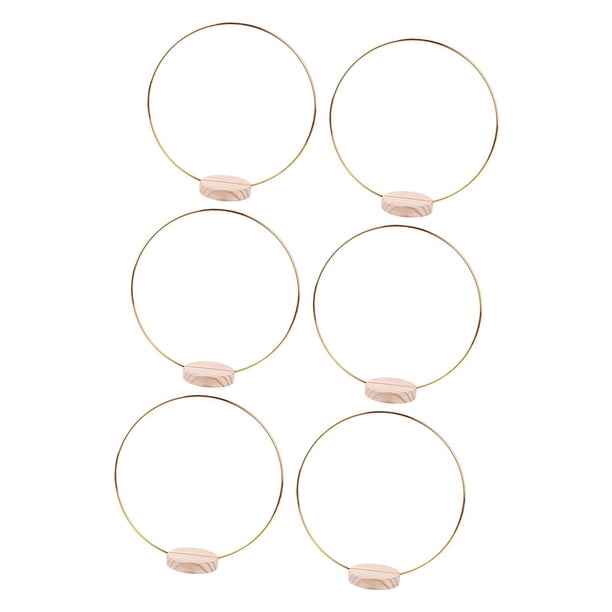 6x Central De Aro Floral Con Corona De Boda De Soporte De Madera Para Festival De Fiesta Dia 25cm