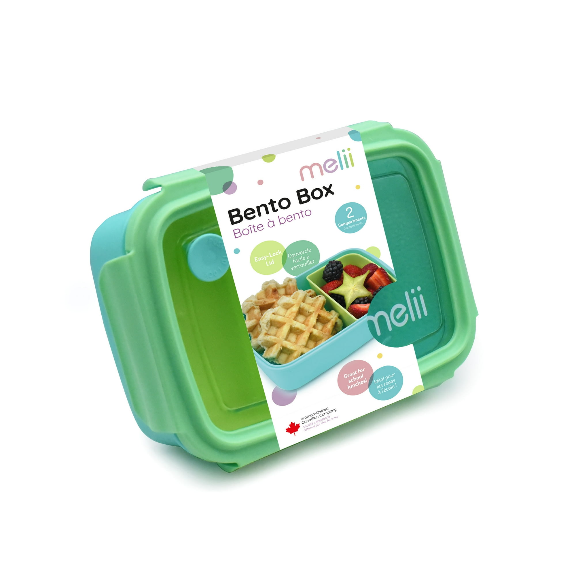 Melii - Lonchera Bento Con Divisiones Azul 880ml