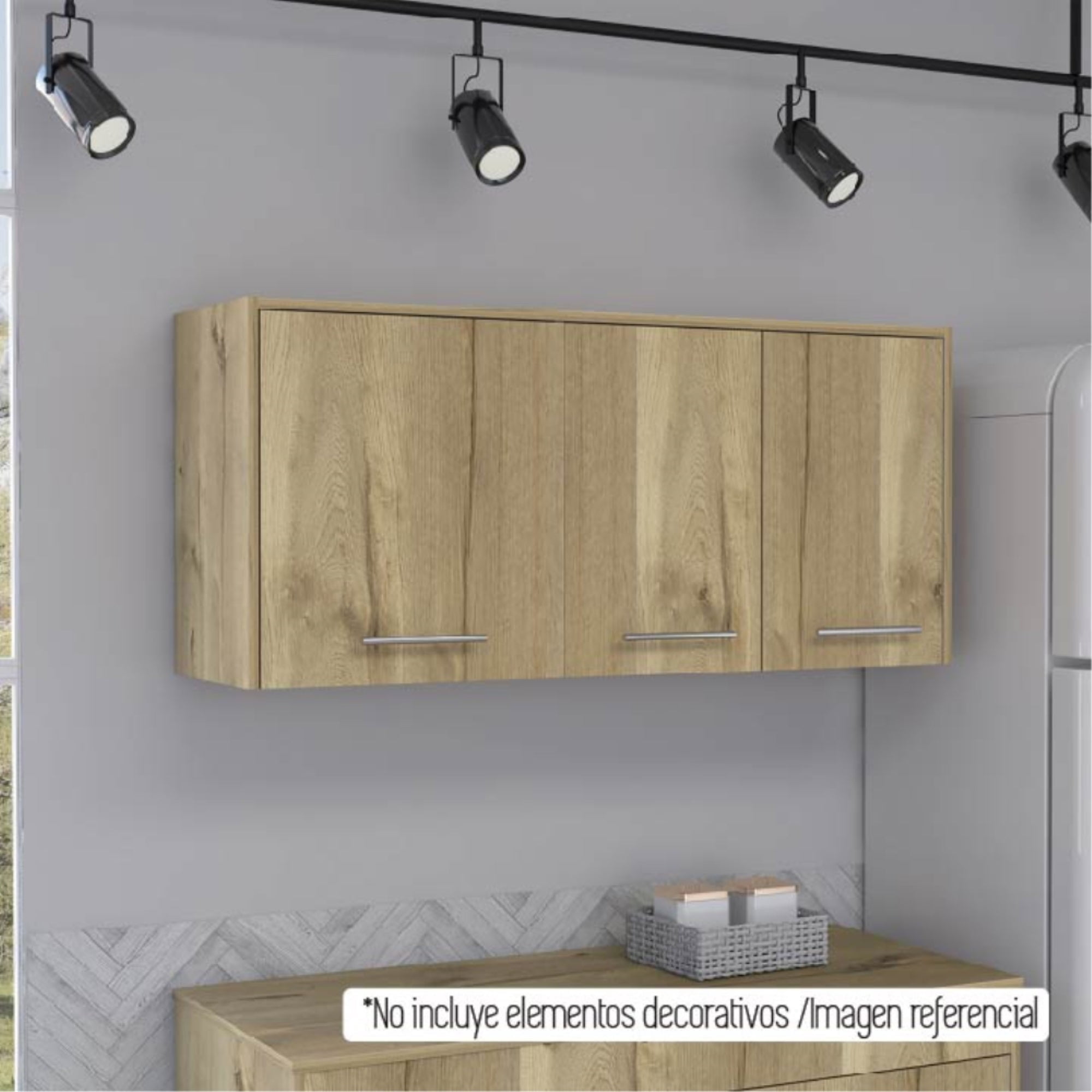 Tuhome - Mueble De Cocina Aereo 120 Cm Orion Blanco Y Duna