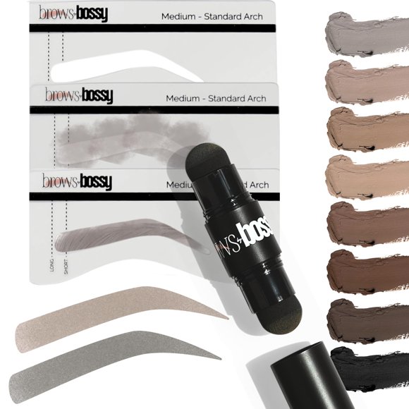 Kit de Plantillas para Cejas con Sello de Doble Color de Brows by Bossy