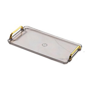 Bothyi - Bandeja Para Servir Rectangular, Moderno, Almacenamiento De Cosméticos Para Escritorio, Mesa De Centro, Hotel L, Gris