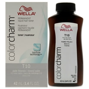 Wella - Tónico Líquido Permanente Color Charm - T10 Rubio Pálido De Para Unisex - Tónico De 1,4 Oz