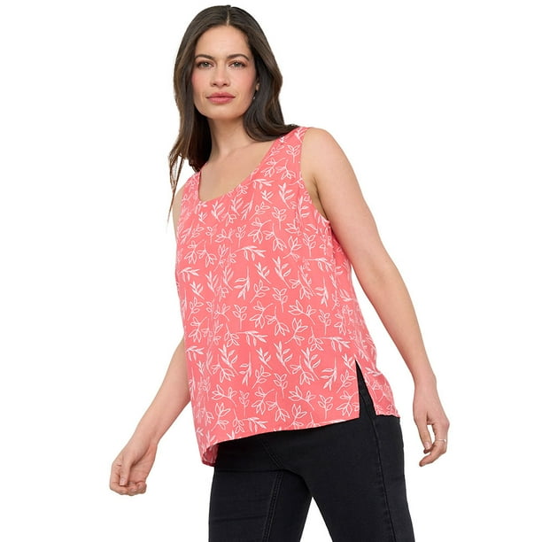 Blusa Mujer S/M Cuello Redondo Coral Print Corona