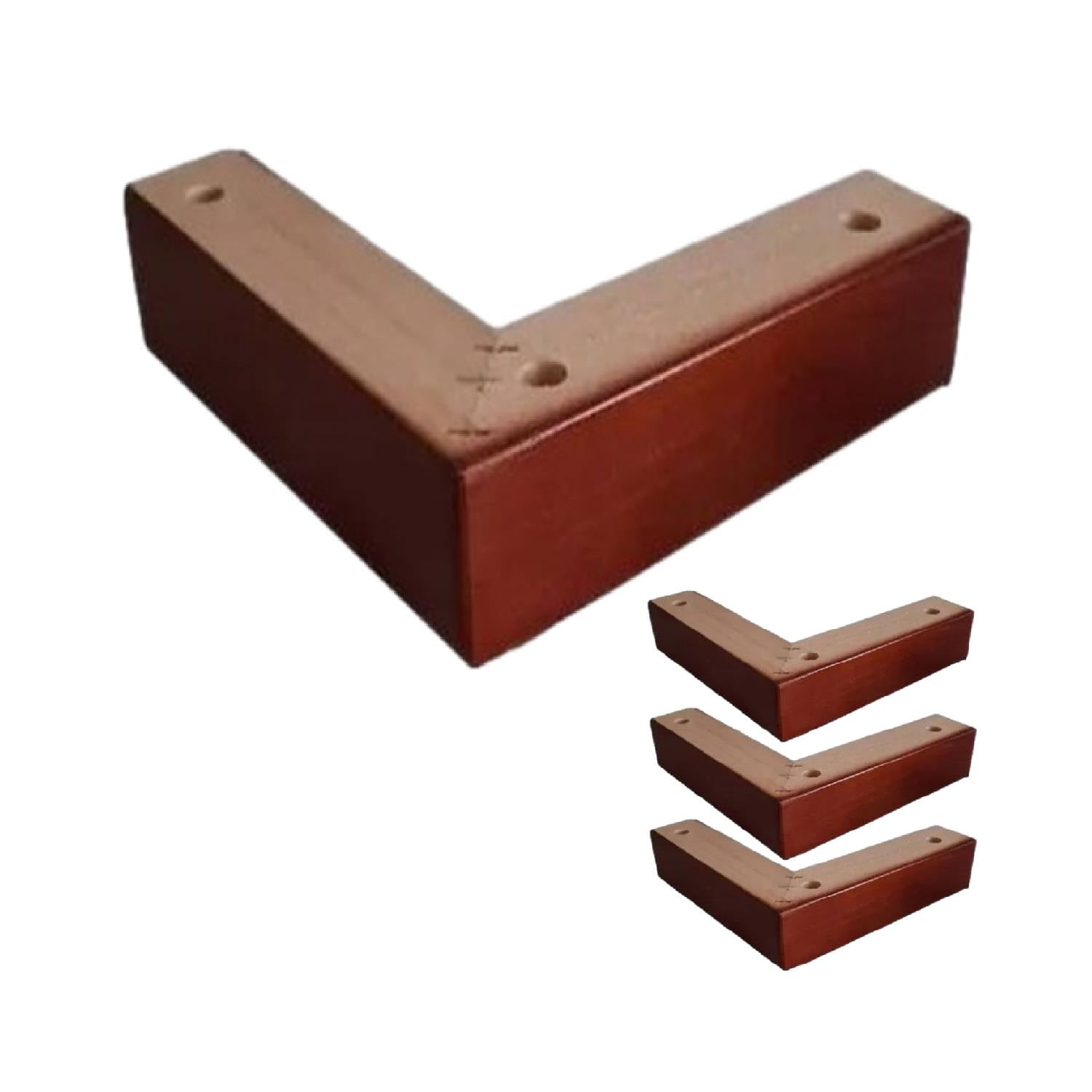 Genérico - Kit 4 Patas Para Sillón Tipo L- Para Cama Europea Tipo L Altura 6,5 Cm