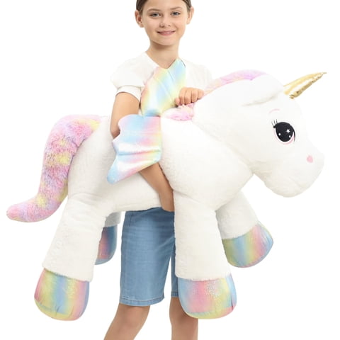 Almohada Peluche Ffxiong Unicornio Gigante 110 Cm Alas