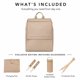 thumbnail image 4 of Mochila MIA + SOPHIA de Cuero Vegano con Puerto de Carga USB – Beige, 4 of 9