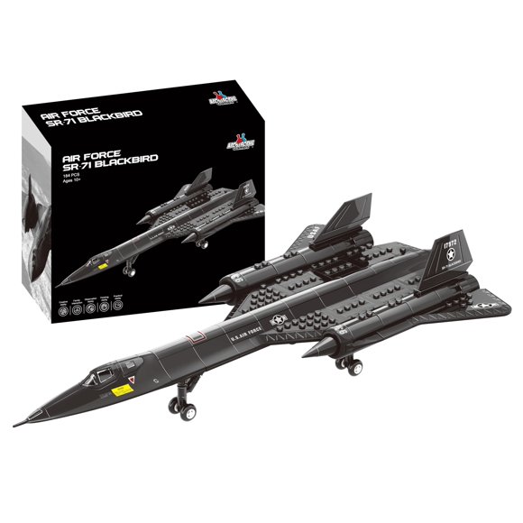 Set de bloques de construcción Apostrophe Games SR-71 Blackbird Jet, 184 unidades