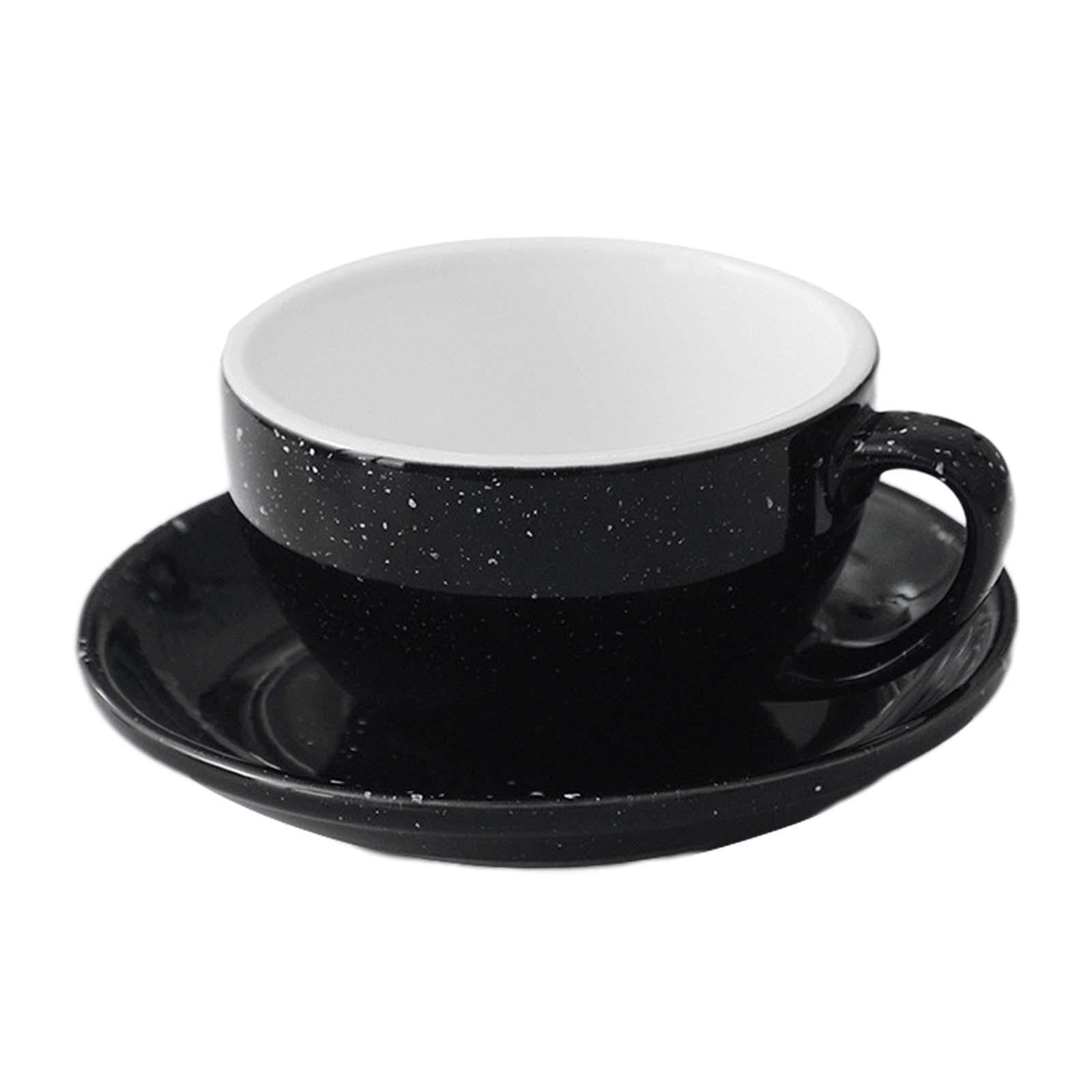 Magideal - Taza De Café De Cerámica Con Platillo, Diseño De Arte Latte, Creativa, Única Y Novedosa, Juego De Tazas Para Café Con Leche Con Fondo Redondo Para Té Negro