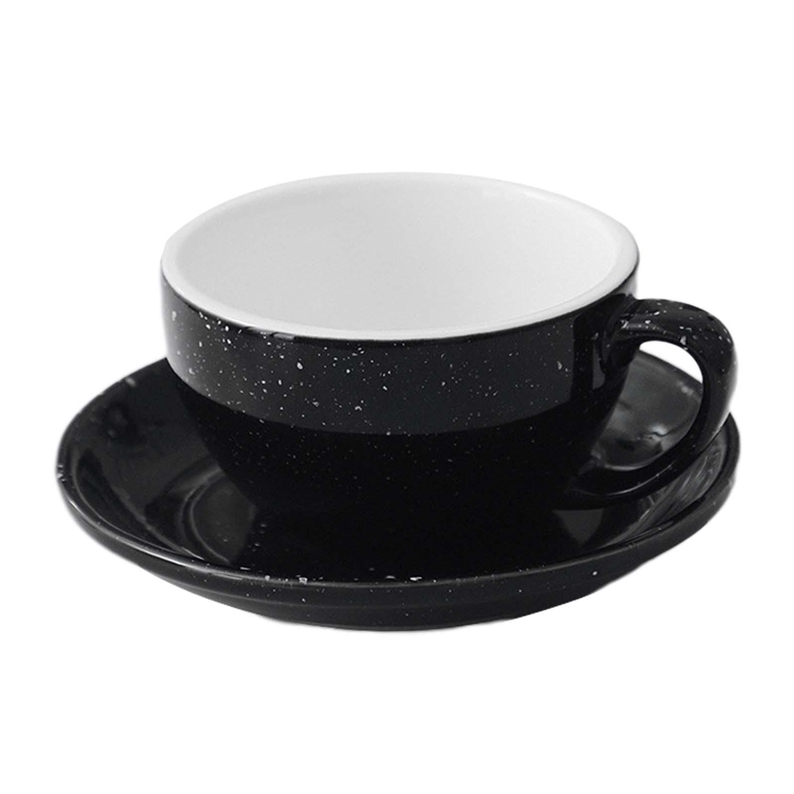 Magideal - Taza De Café De Cerámica Con Platillo, Diseño De Arte Latte, Creativa, Única Y Novedosa, Juego De Tazas Para Café Con Leche Con Fondo Redondo Para Té Negro