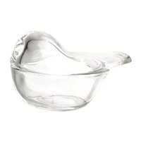 Magideal - Caja De Joyería De Pájaro De Vidrio Transparente, Tarro De Almacenamiento De Adorno, Soporte De Joyería, Caja De Baratija De Oreja , Claro