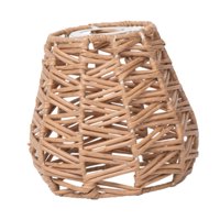 Ioensy - Pantalla De Lámpara Tejida De Ratán De Imitación, Rústica Única Para Sala De Estar, Hogar, Estilo A