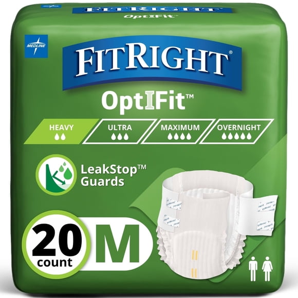 Pañales para adultos FitRight Extra+ OptiFit Heavy Absorbency M