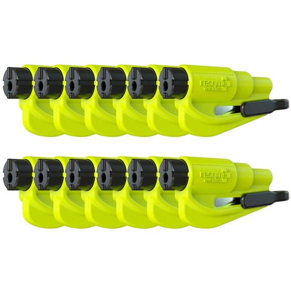 Multiherramienta RESQME 2 en 1 para Escape de Coche - Pack de 12, Amarillo