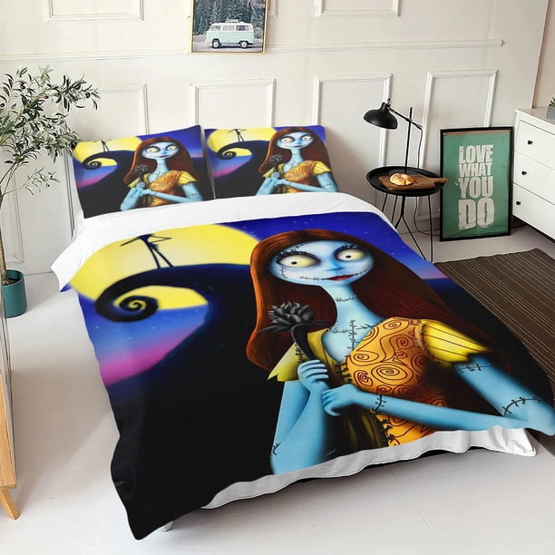3D Spooky Bride Sally Nightmare Comforter Set Skin-friendly breathable printed microfibre or polyester comforter set 2/3 pcs Bed Sheets