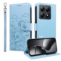 Funda Billetera Foxdock Compatible Con Xiaomi 14T Pro, Diseño Perrito Tierno, Ranuras Para Tarjetas Y Soporte Plegable