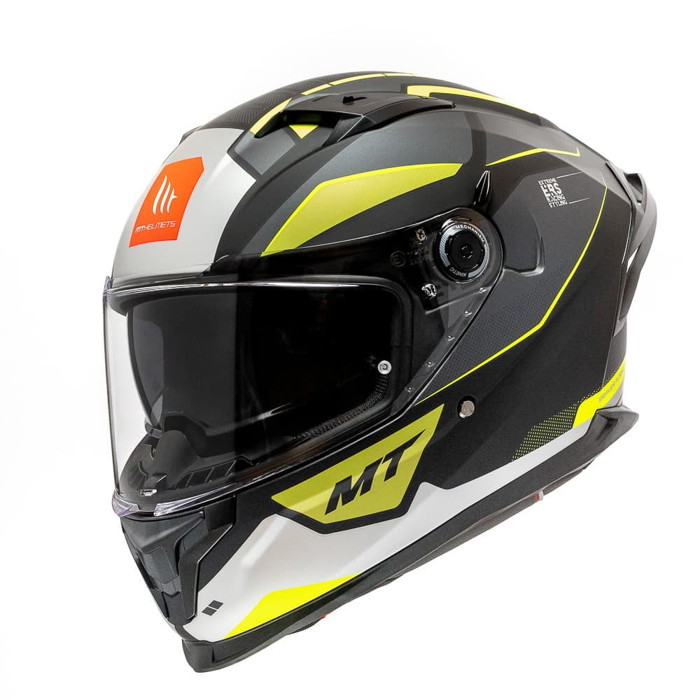 Mt Helmets - Casco Para Moto Mt Ff128sv Braker Sv Pursuit B3 Amarillo Fluor Mate Xs