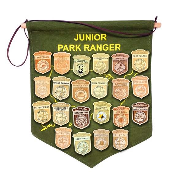Banner expositor para insignias Junior Ranger de Estados Unidos