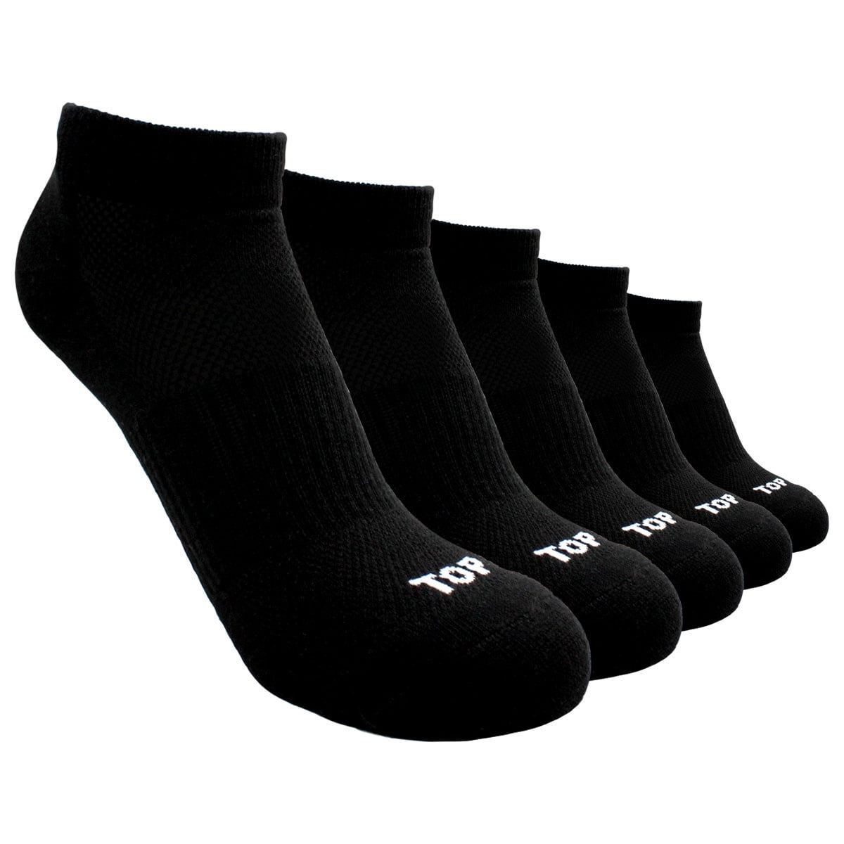Top - Calcetines Niño Deportivos Tobilleros Negros Pack 5 C1 Talla 25-29